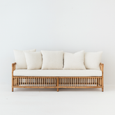Front view of the Lene Sofa featured in Louis Kit Boucle outdoor fabric